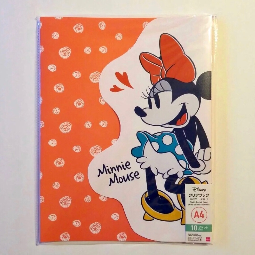 Disney Minnie Mouse 10 Clear Pockets Plastic Folder